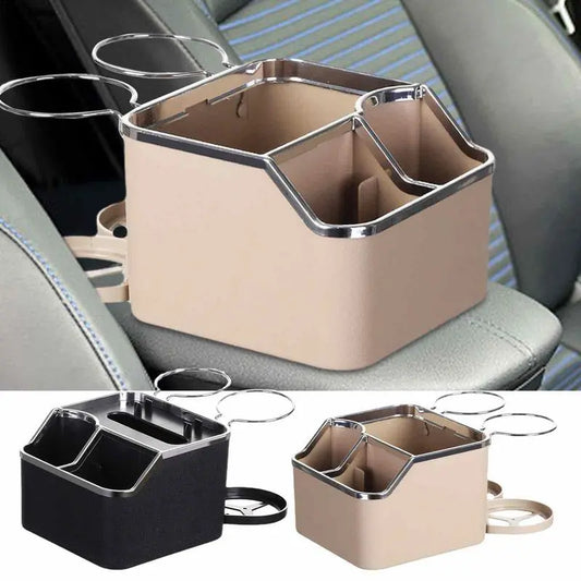 DriveEase: Armrest Cup Holder & Storage Organizer with Foldable Convenience
